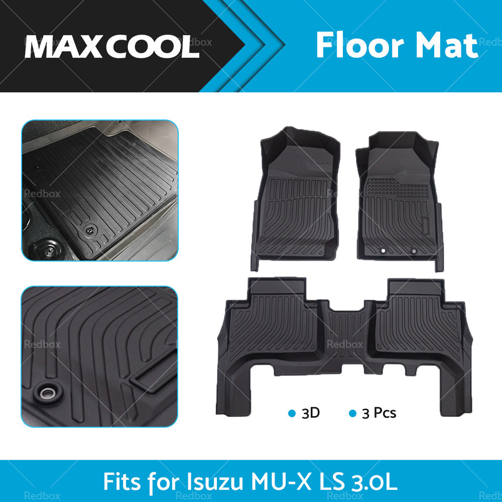 3D TPE Floor Mats Fit for Isuzu MUX MU-X 12-21 Anti-Slip Waterproof Full Cover