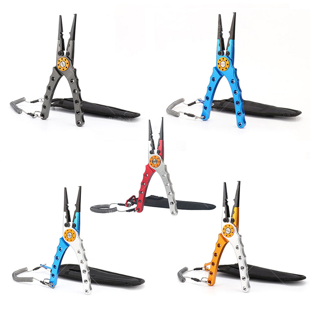 7. 9 Aluminium Fishing Pliers Hook Remover Line Cutting Mono Braid Fish Grip