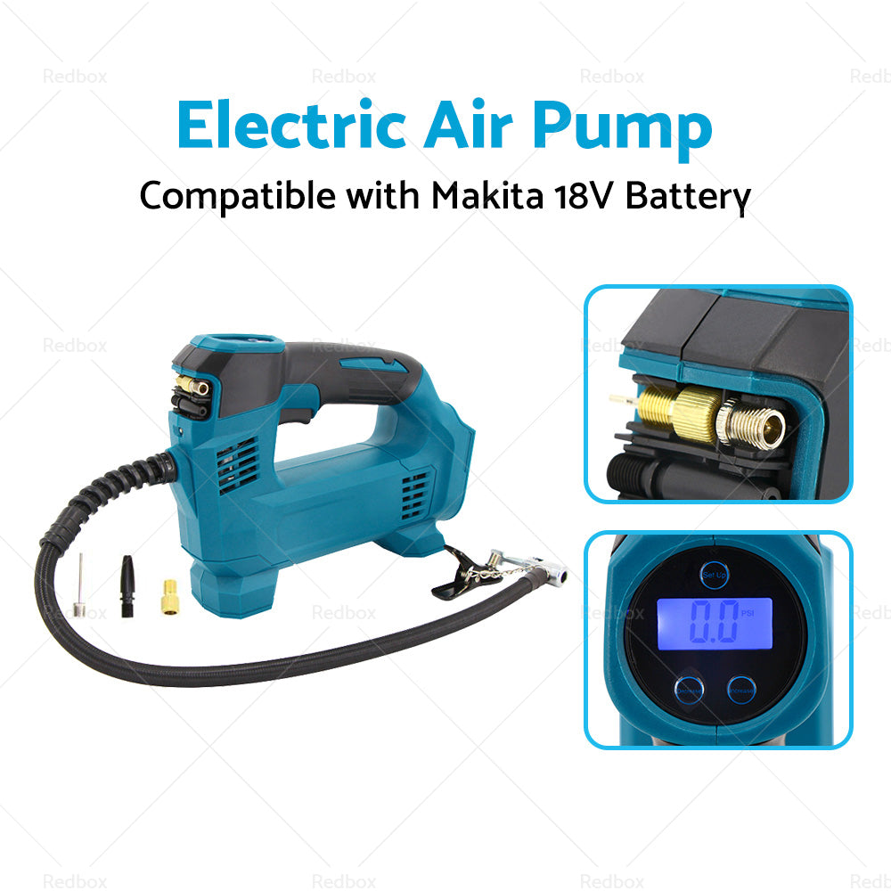 Cordless Digital Tyre LED Inflator Pump Tool Suitable For Makita 18V Battery