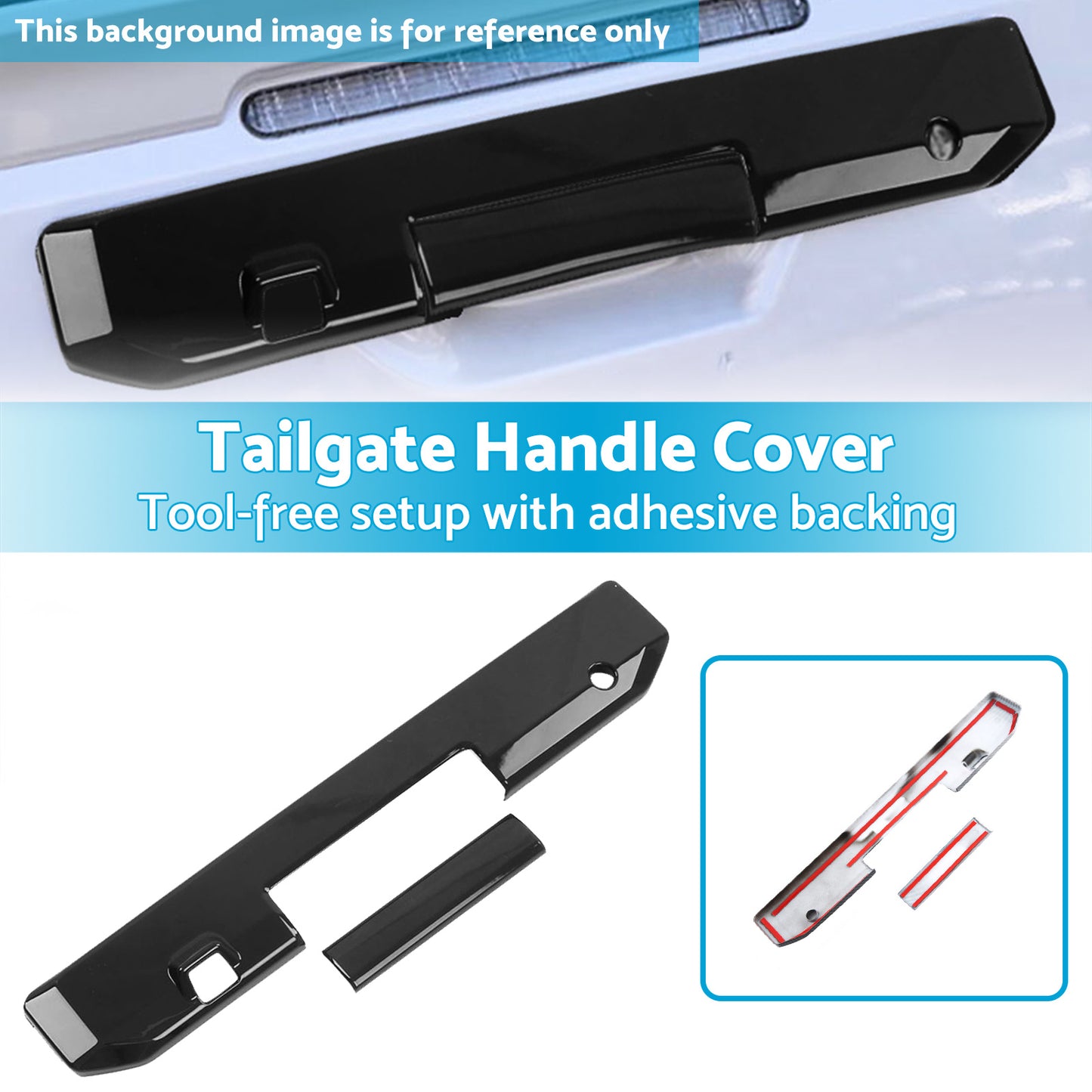 {{ Glossy Black Rear Tail Gate Tailgate Handle Cover Suitable For Triton L200 23-25 }} - Buy Car Parts Online at {{ Kaka Auto Parts }}.