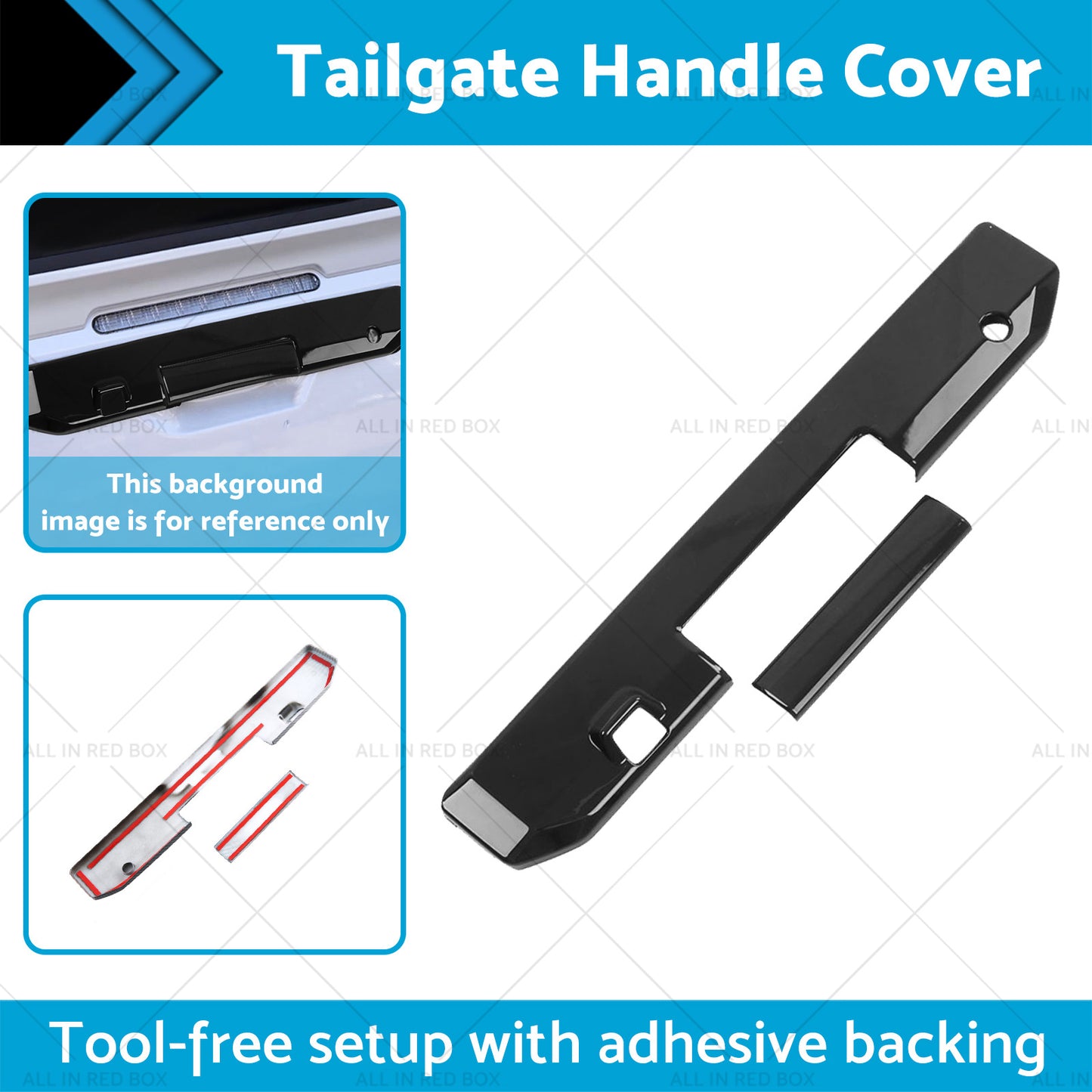 {{ Glossy Black Rear Tail Gate Tailgate Handle Cover Suitable For Triton L200 23-25 }} - Buy Car Parts Online at {{ Kaka Auto Parts }}.