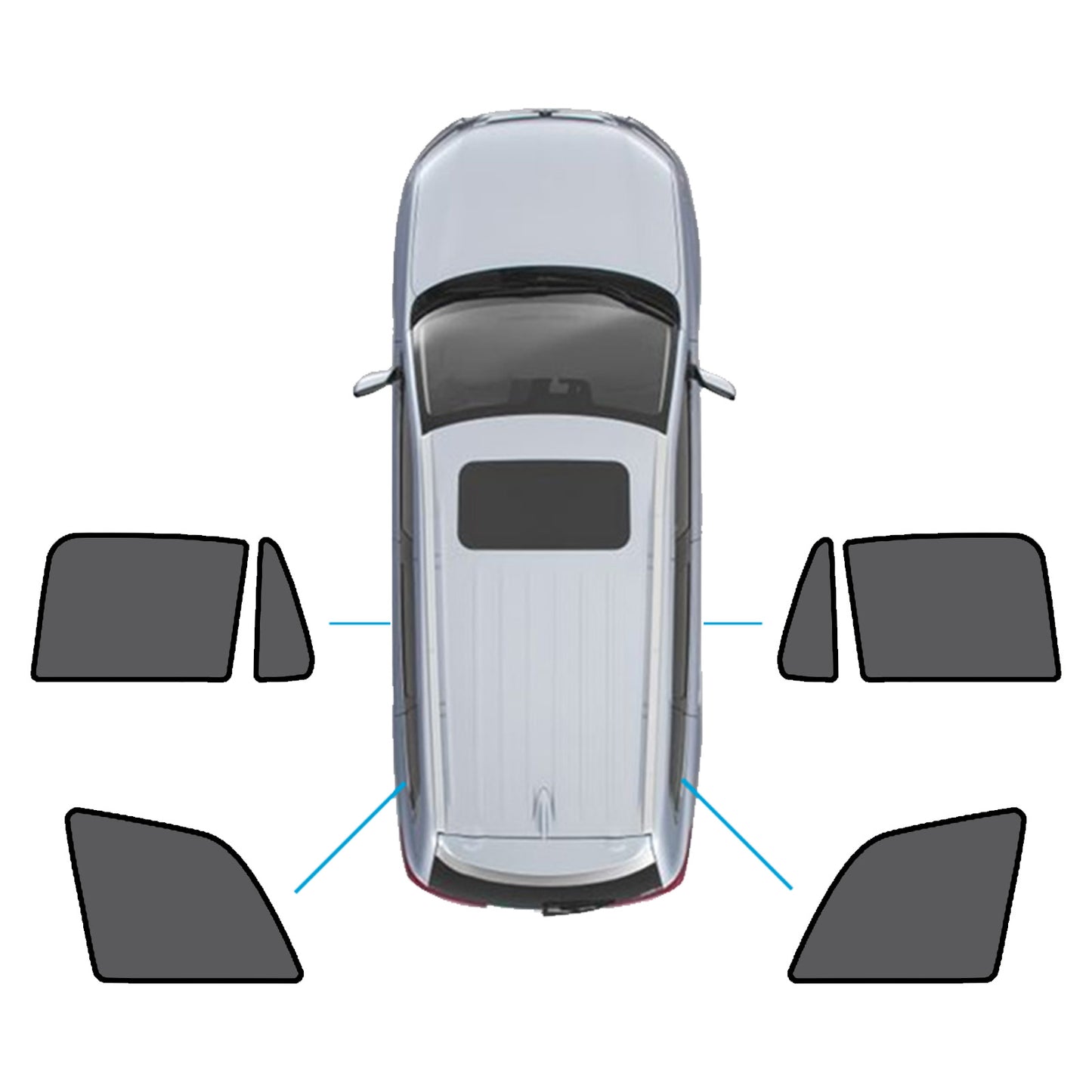 Magnetic Mesh Sun Blind Shades Suitable for Volvo XC90 2015-Current On Front/Rear