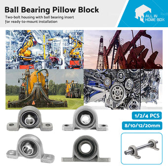 compare product 4PCS 8/10/12/20mm Inner Diameter Ball Bearing Pillow Block Zinc Alloy Metal