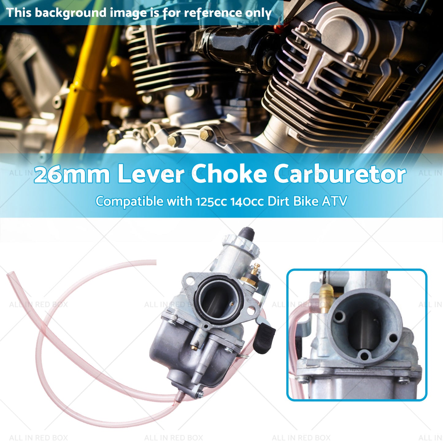 {{ 26mm Lever Choke Carburetor Carby Suitable for 125cc 140cc Dirt Bike ATV }} - Buy Car Parts Online at {{ Kaka Auto Parts }}.
