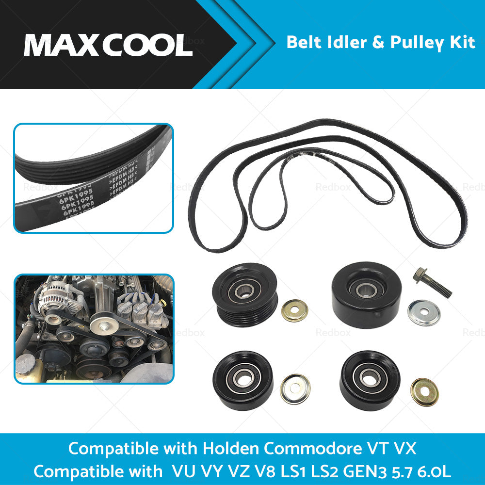Belt Idler and Pulley Kit Fit For Holden Commodore VT VX VU VY VZ V8 LS1 LS2 GEN3