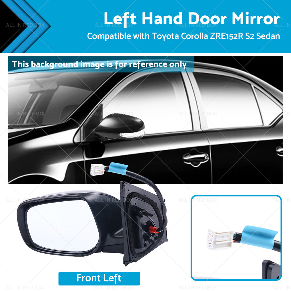 {{ LH Left Hand Door Mirror 5Pins Suitable for Toyota Corolla ZRE152 10-13 Sedan }} - Buy Car Parts Online at {{ Kaka Auto Parts }}.