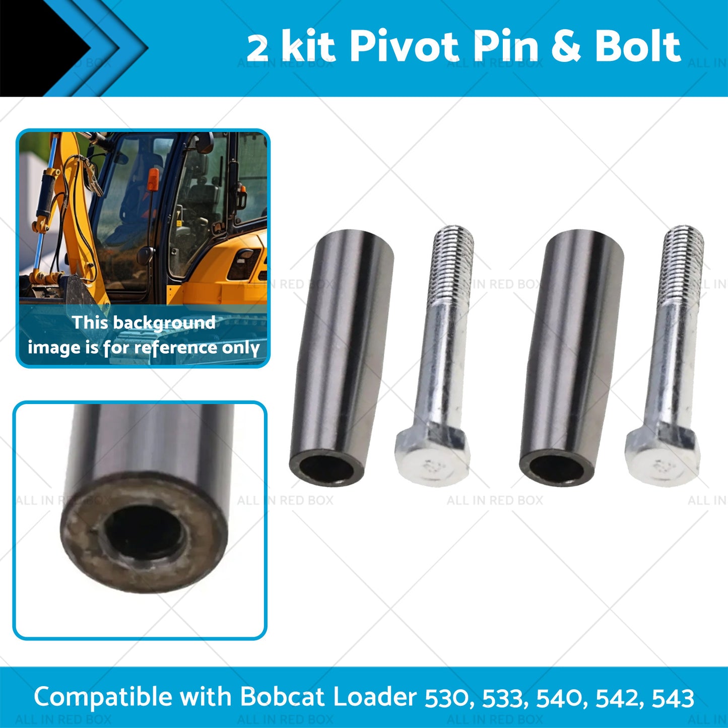 {{ 2 kit Pivot Pin Suitable for Bobcat S130 730-732 741 743 751 753 763 6732012 }} - Buy Car Parts Online at {{ Kaka Auto Parts }}.