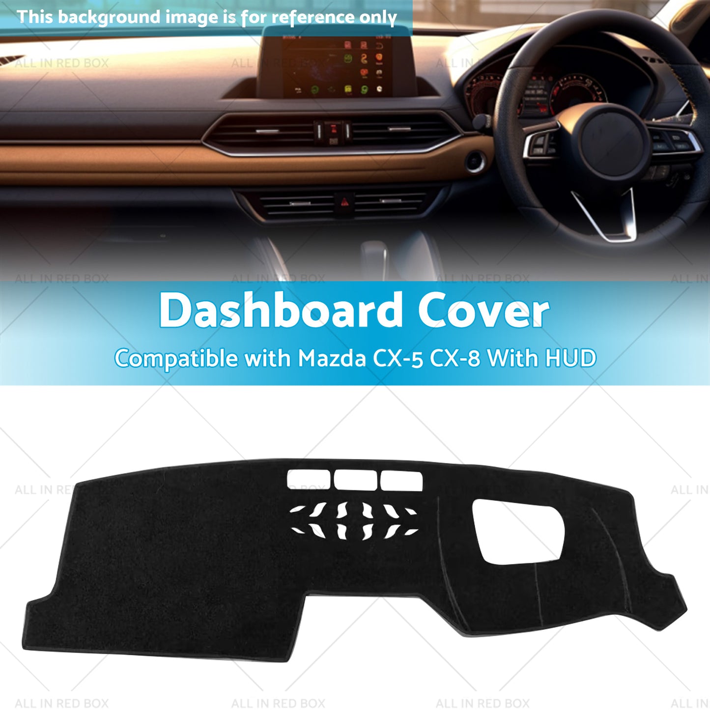 {{ Dash Mat Dashmat Dashboard Cover Suitable For Mazda CX-5 CX-8 With HUD 2017-2022 }} - Buy Car Parts Online at {{ Kaka Auto Parts }}.