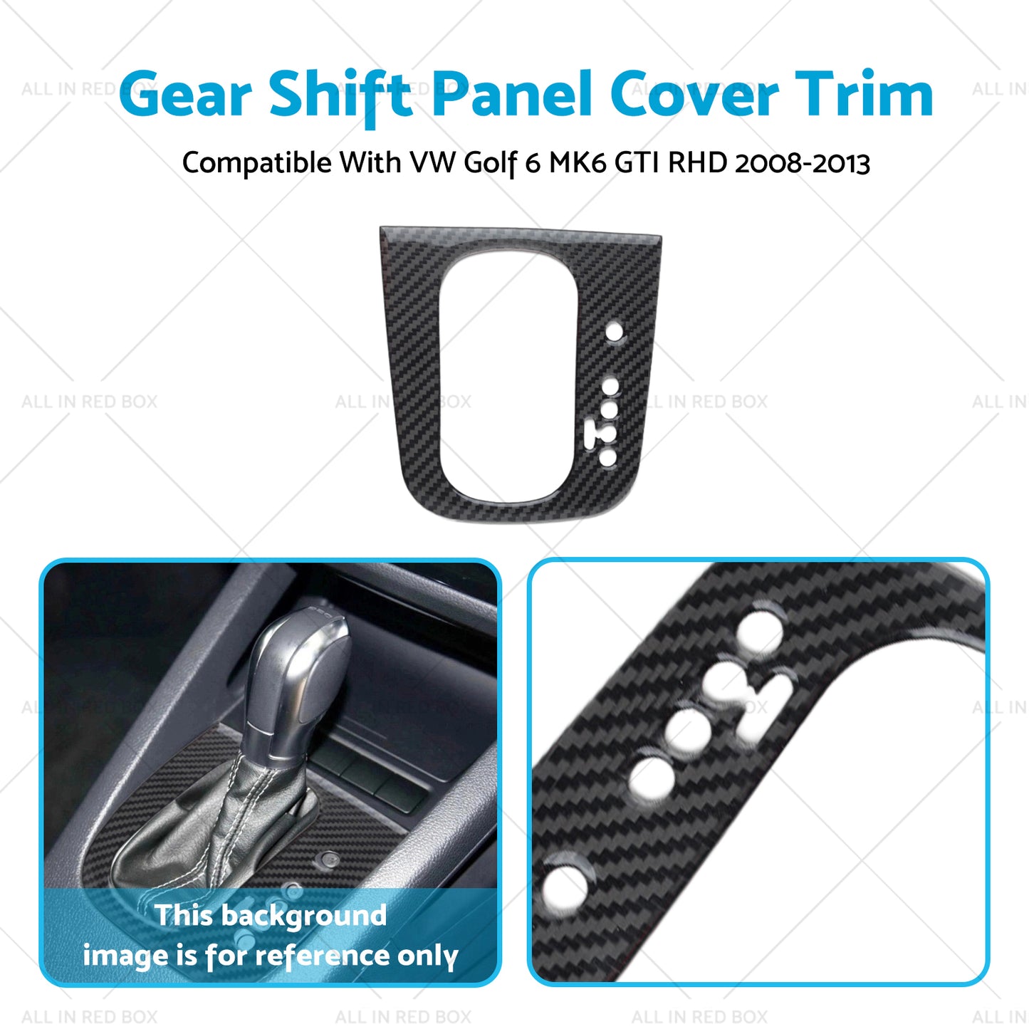 {{ Carbon Gear Shift Panel Cover Trim Suitable For VW Golf 6 MK6 GTI RHD 2008-2013 }} - Buy Car Parts Online at {{ Kaka Auto Parts }}.