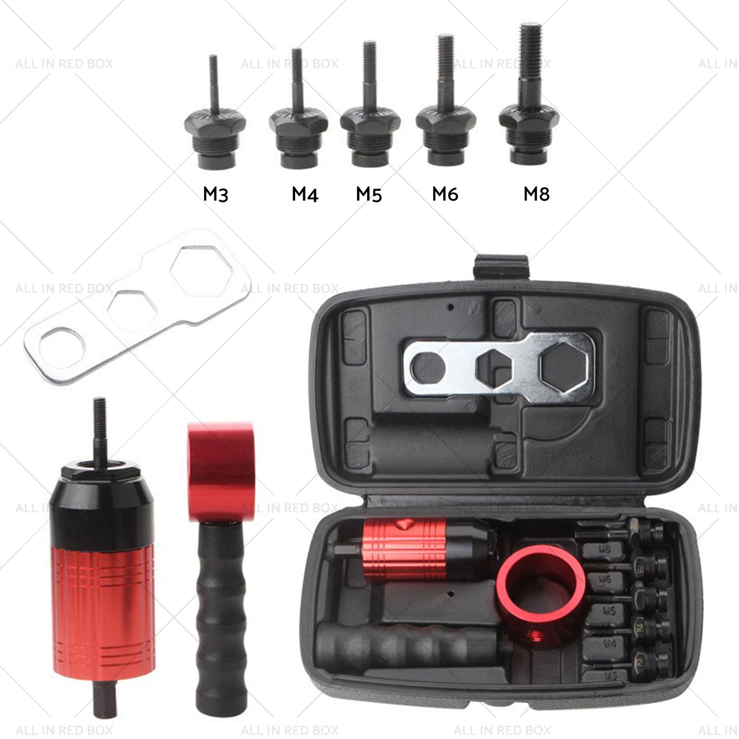 {{ Rivet Nut Tool M3-8 Nutsert Adapter Suitable for Hand Wrench Electric Drill }} - Buy Car Parts Online at {{ Kaka Auto Parts }}.
