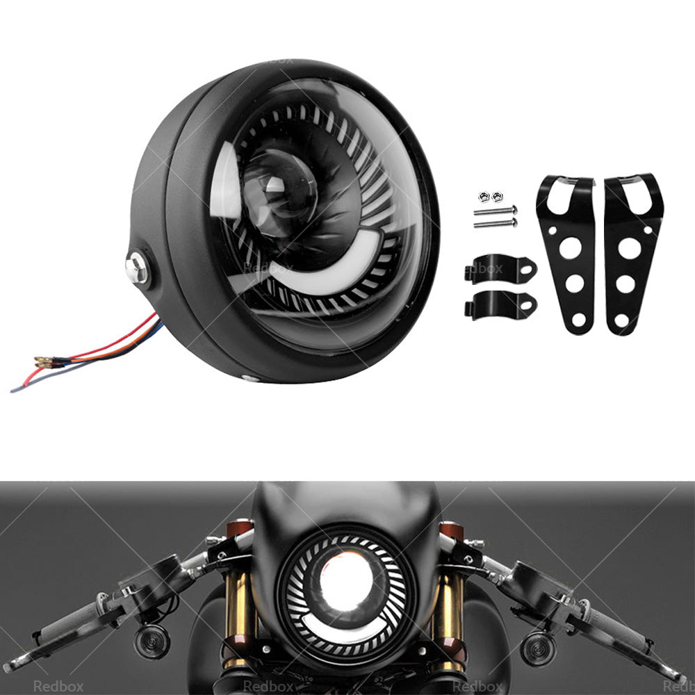 {{ Motorcycle 6. 5inch LED Headlight Spiral Side Mount Bracket Suitable For Cafe Racer }} - Buy Car Parts Online at {{ Kaka Auto Parts }}.