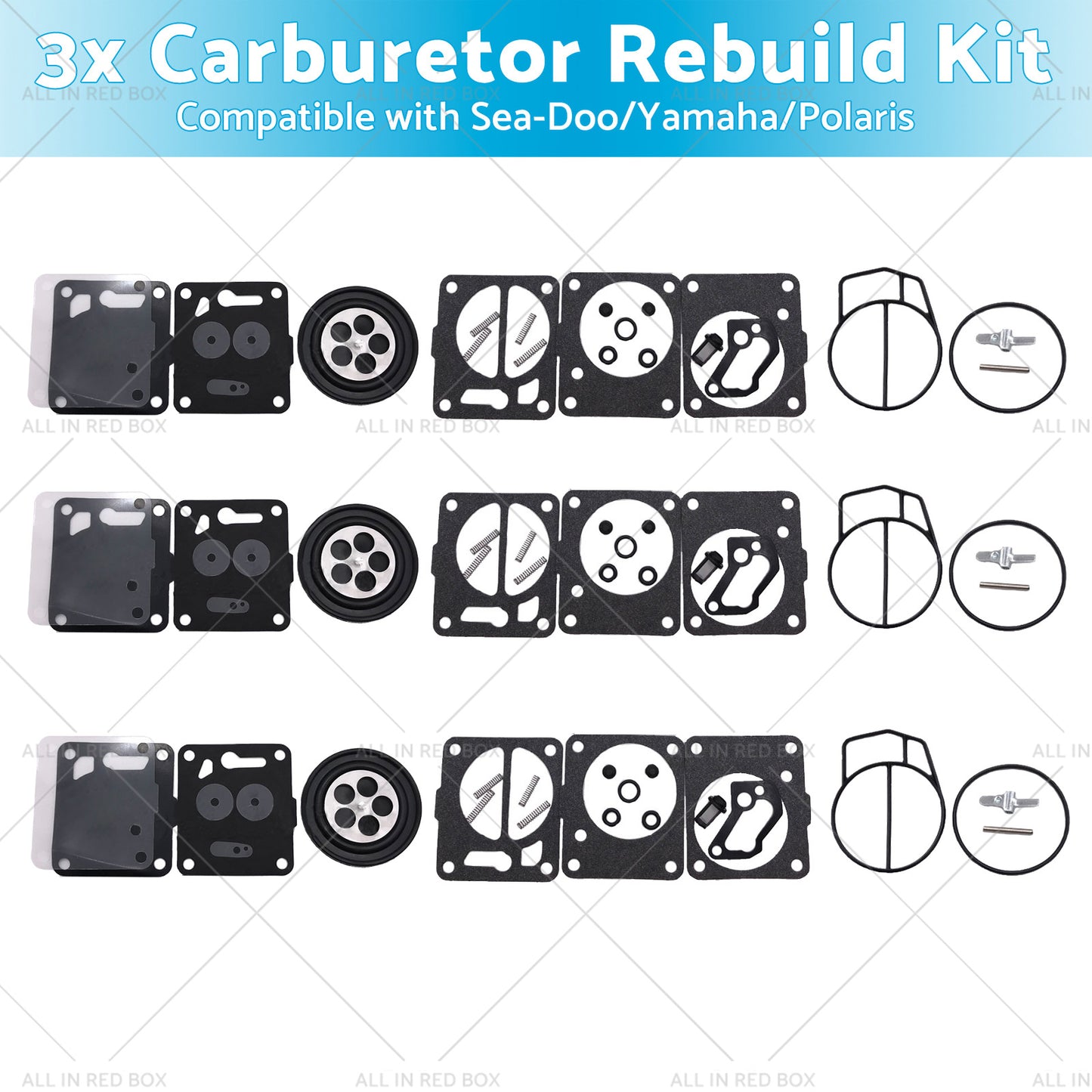 {{ 3x Carburetor Carb Rebuild Repair Kit Suitable Sea-Doo SP SPI SPX HX GS GSI GSX }} - Buy Car Parts Online at {{ Kaka Auto Parts }}.