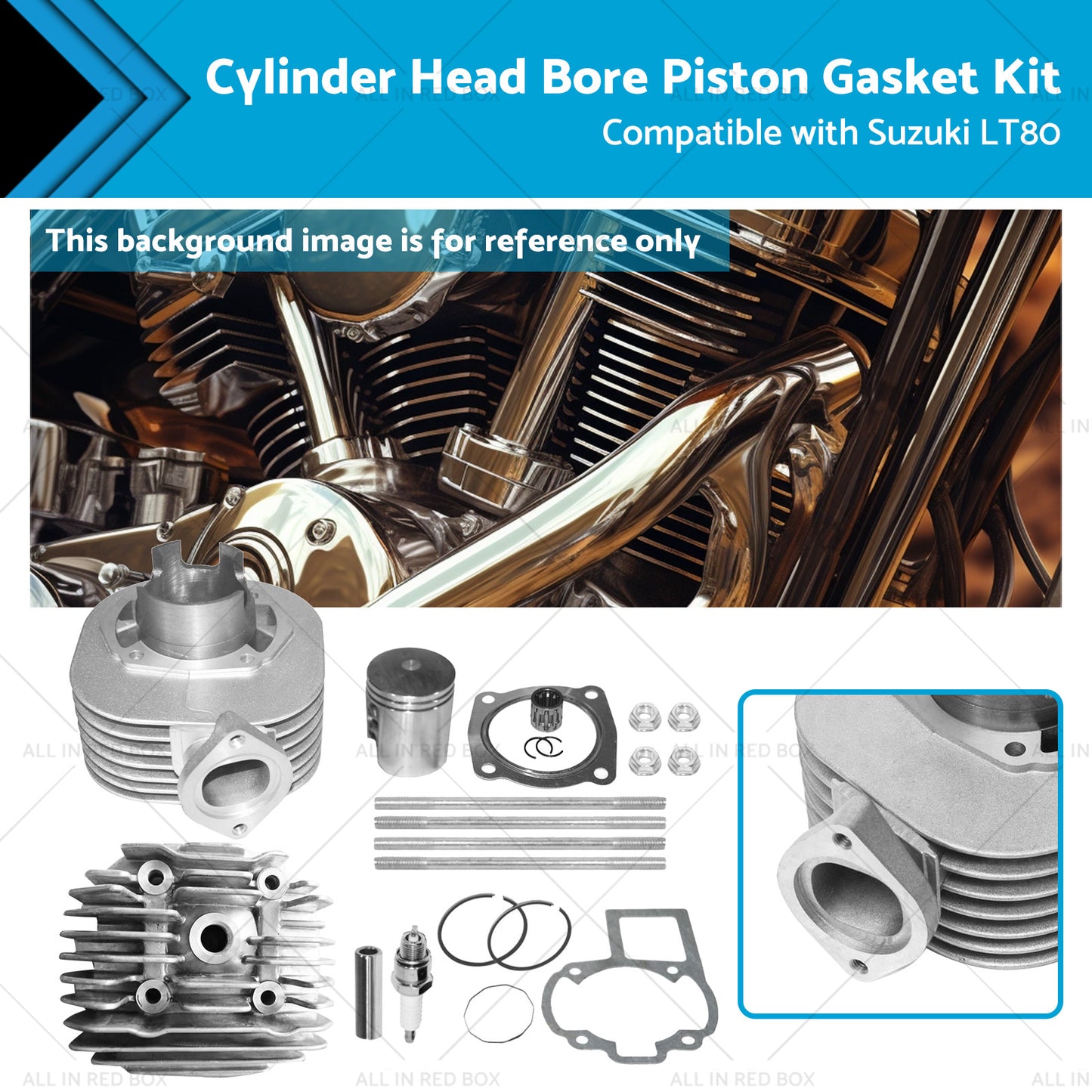{{ Cylinder Head Bore Piston Gasket Kit Suitable for 87-06 Suzuki Quadsport LT80 }} - Buy Car Parts Online at {{ Kaka Auto Parts }}.