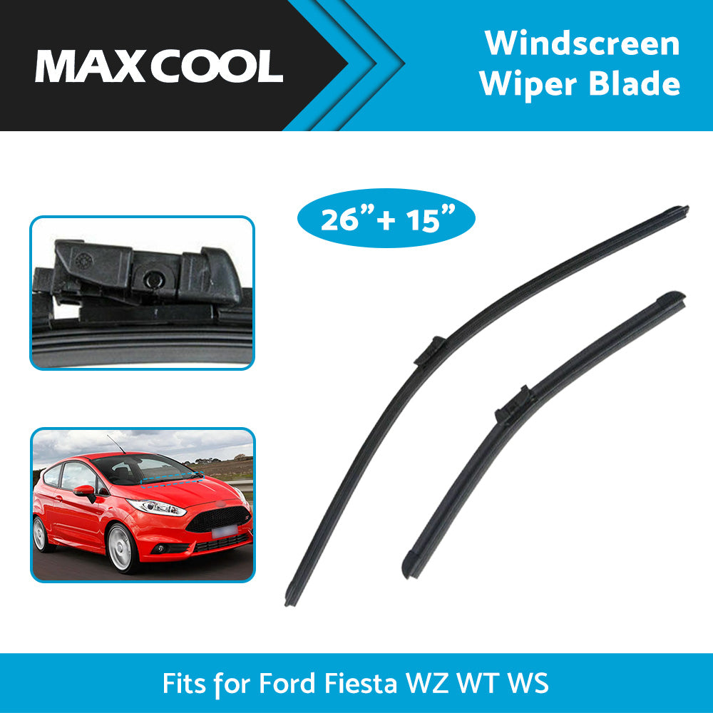 {{ For Ford Fiesta 08-On Aero Flat Windscreen Wiper Blades 26 inch 15 inch 1 Pair }} - Buy Car Parts Online at {{ Kaka Auto Parts }}.