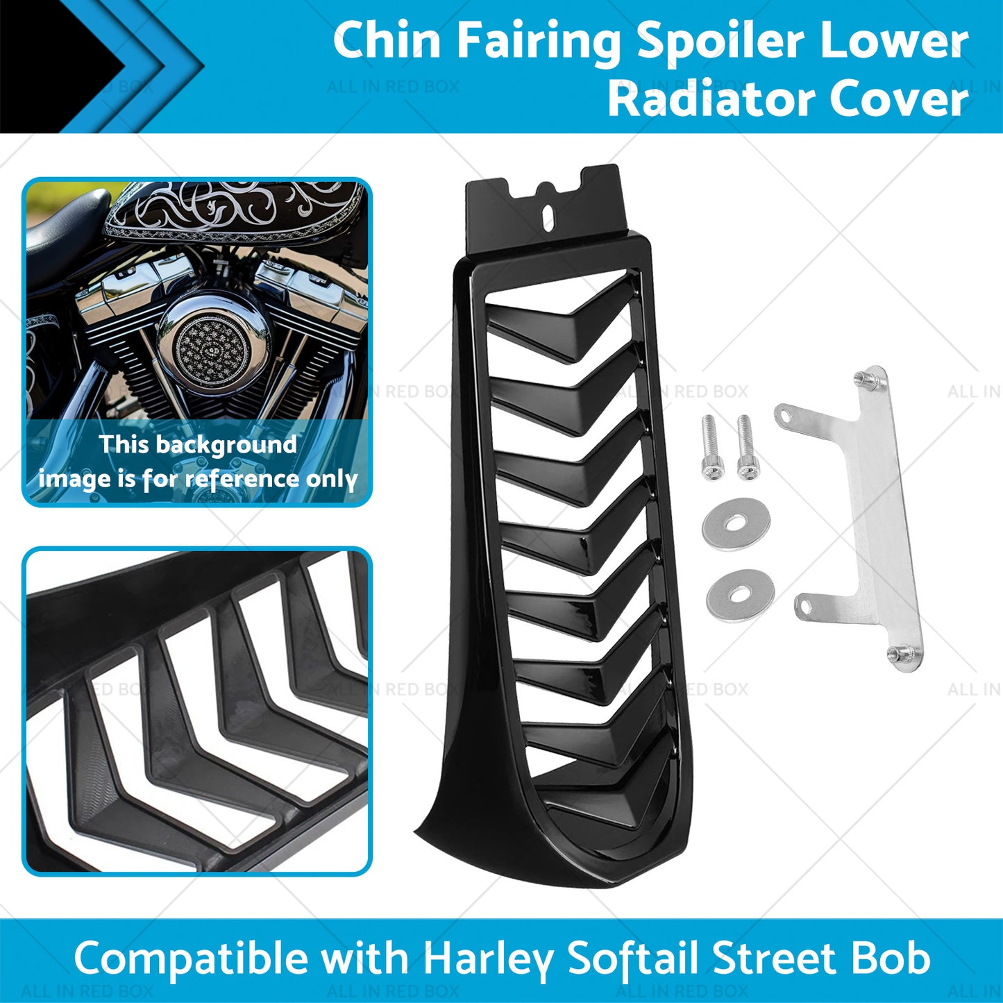 {{ Chin Fairing Spoiler Lower Radiator Cover Suitable for Harley Softail Fat Bob }} - Buy Car Parts Online at {{ Kaka Auto Parts }}.