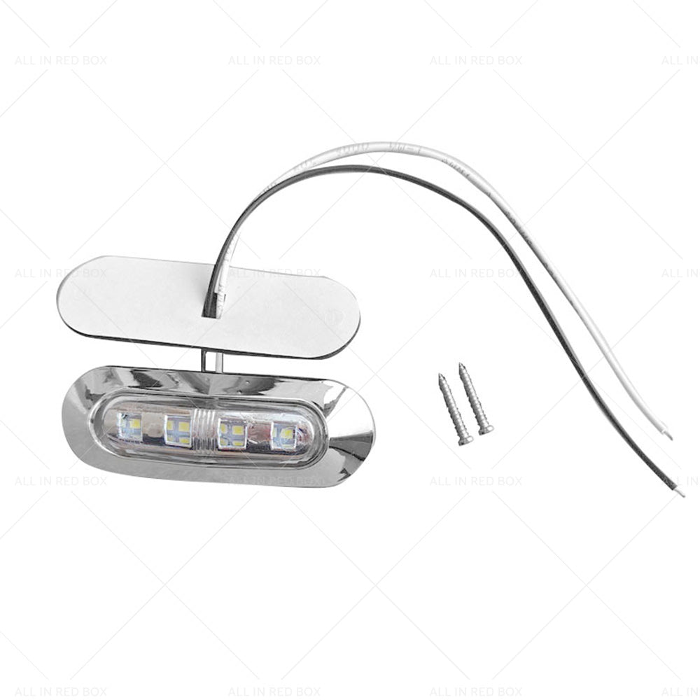 {{ 10X White 4 LED Side Marker Lamp Clearance Light Truck Trailer Lorry Chrome Lamp }} - Buy Car Parts Online at {{ Kaka Auto Parts }}.