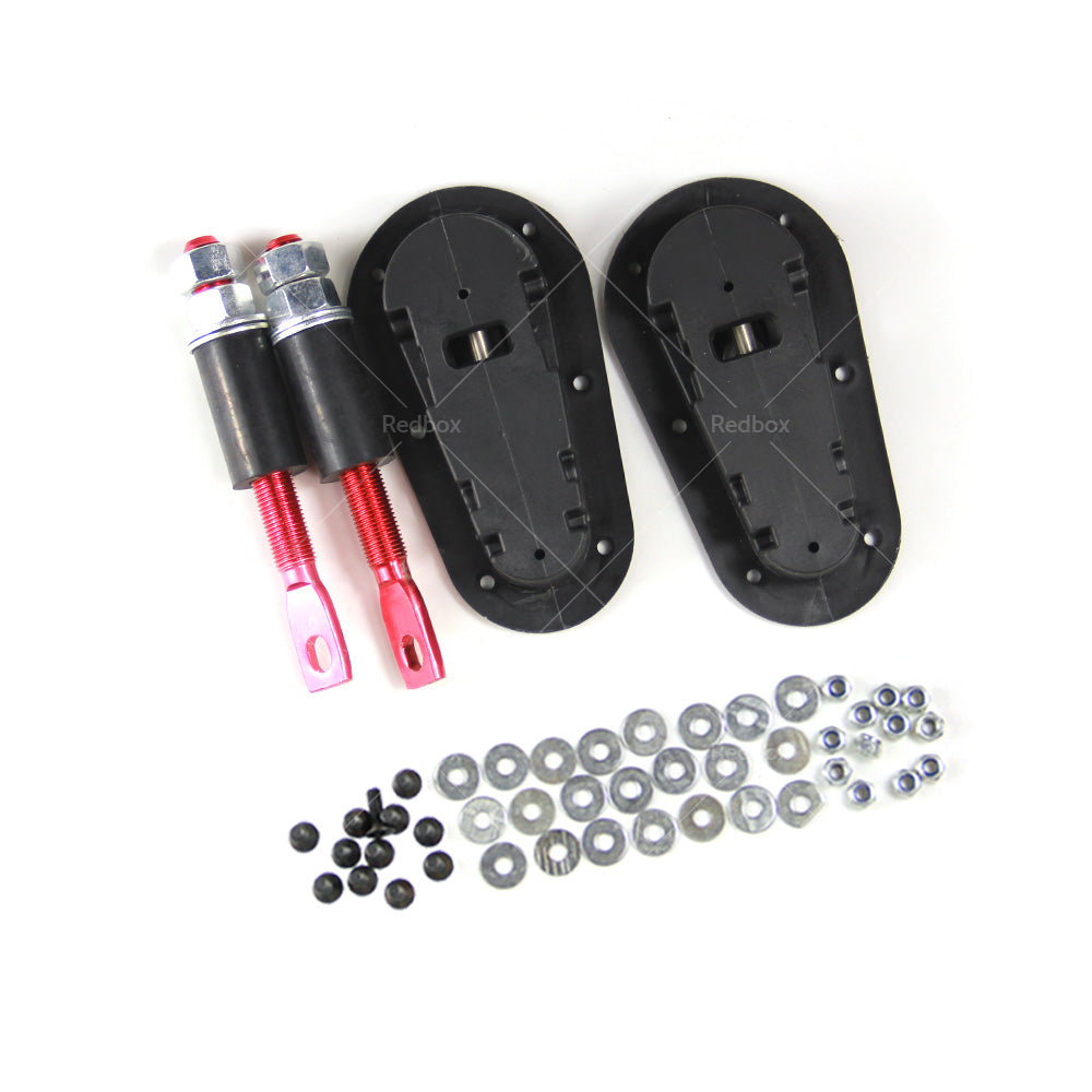 2Pcs Universal Racing Mount Bonnet Hood Plus Flush Latch Pin Locking Kit