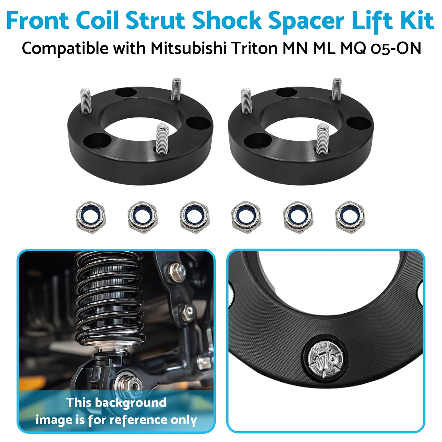 25mm Front Coil Spacer Kit Suitable For Mitsubishi Triton MN ML MQ 2005-ON