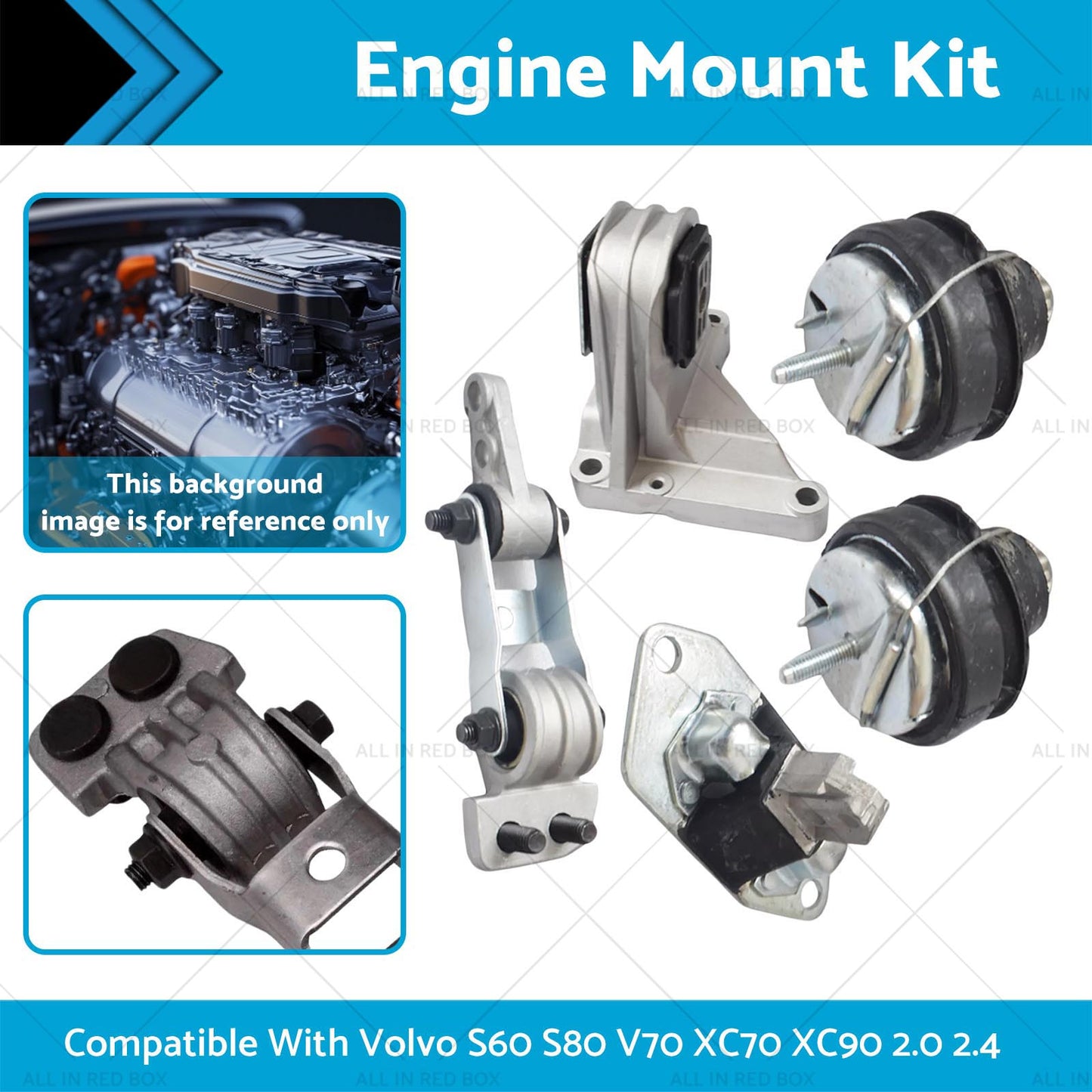 Engine Mount Kit Suitable For Volvo S60 S80 V70 285 XC70 XC90 275 2.0 2.4 2.5