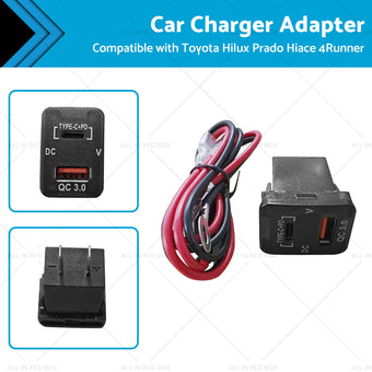 compare product TYPE C VOLT QC 3. 0 USB CHARGER Suitable for Toyota Hilux Prado BLUE LED 12v