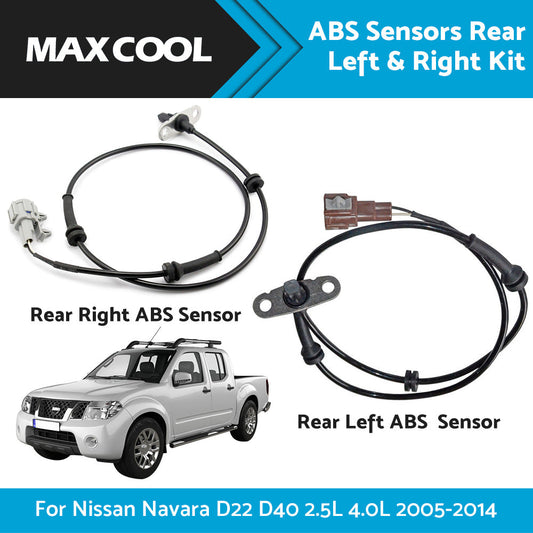 2 x ABS Sensors Rear Left and Right for Nissan Navara D22 D40 2005-2014 2. 5L 4. 0L