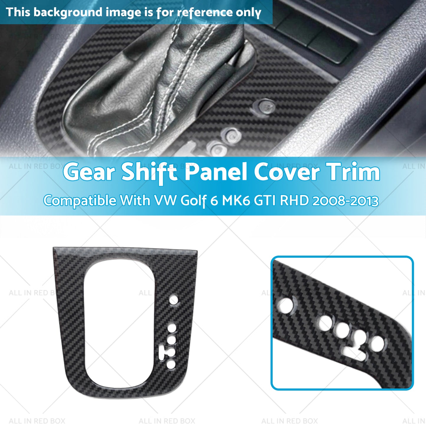 {{ Carbon Gear Shift Panel Cover Trim Suitable For VW Golf 6 MK6 GTI RHD 2008-2013 }} - Buy Car Parts Online at {{ Kaka Auto Parts }}.