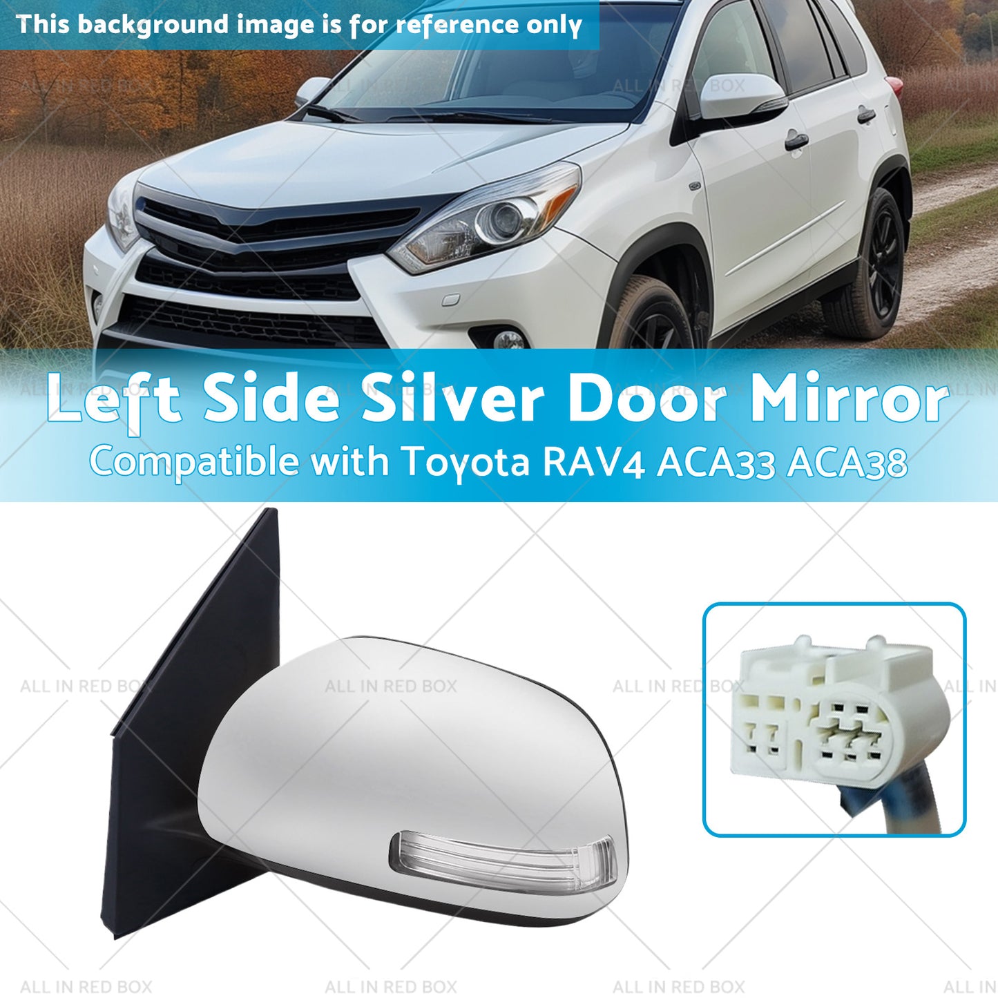 {{ 1x Left Side Silver Door Mirror Suitable for Toyota RAV4 ACA33 ACA38 2008-2012 }} - Buy Car Parts Online at {{ Kaka Auto Parts }}.