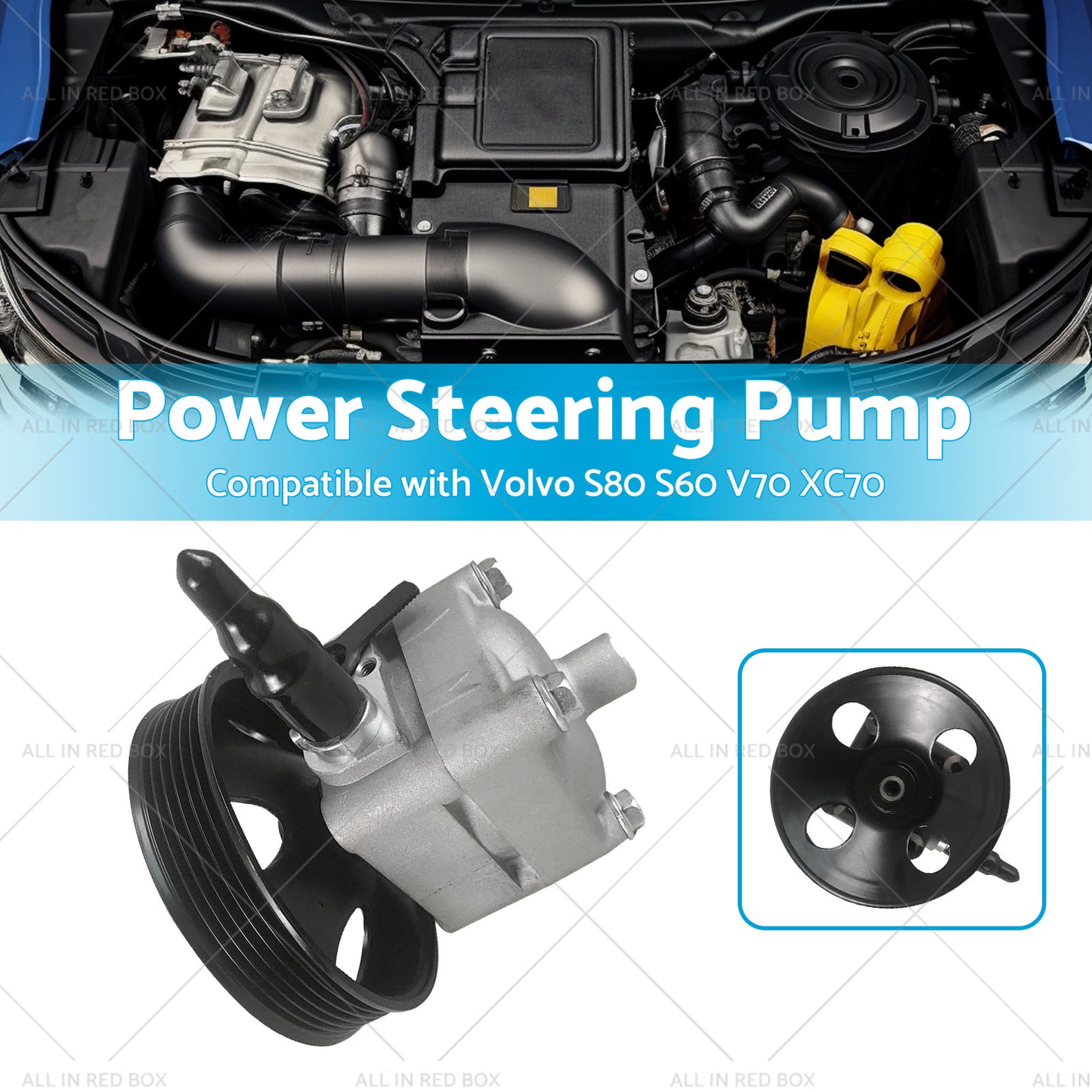 {{ Power Steering Pump Suitable for Volvo XC70 XC90 S80 S60 V70 D5 30741790 }} - Buy Car Parts Online at {{ Kaka Auto Parts }}.