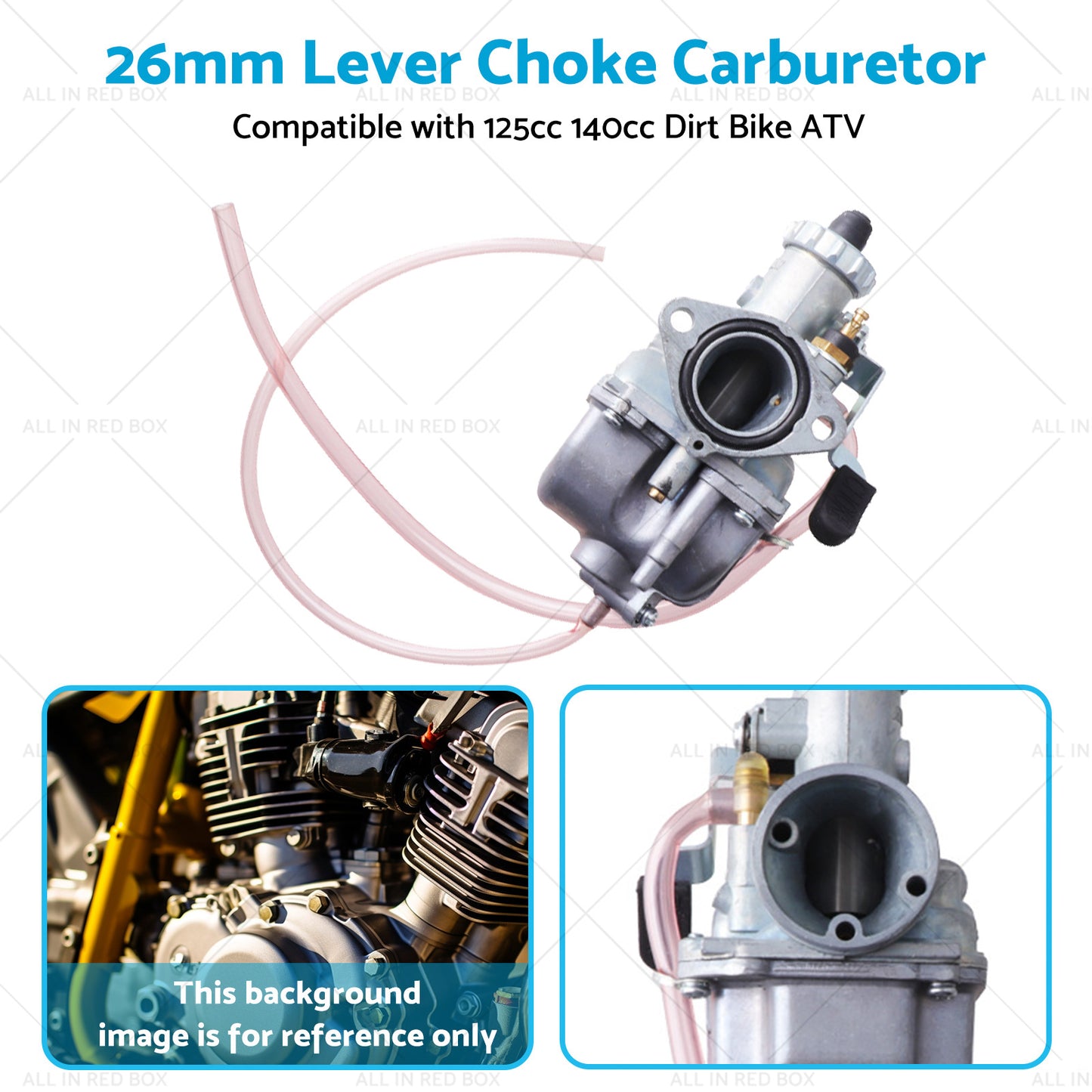 {{ 26mm Lever Choke Carburetor Carby Suitable for 125cc 140cc Dirt Bike ATV }} - Buy Car Parts Online at {{ Kaka Auto Parts }}.