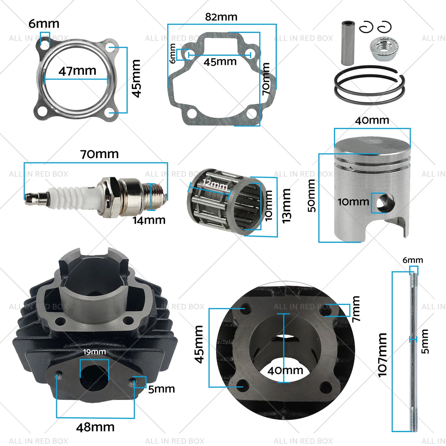 {{ Rebuild Head Bore Barrel Cylinder Piston Kit Suitable for Yamaha PW50 PEEWEE50 }} - Buy Car Parts Online at {{ Kaka Auto Parts }}.