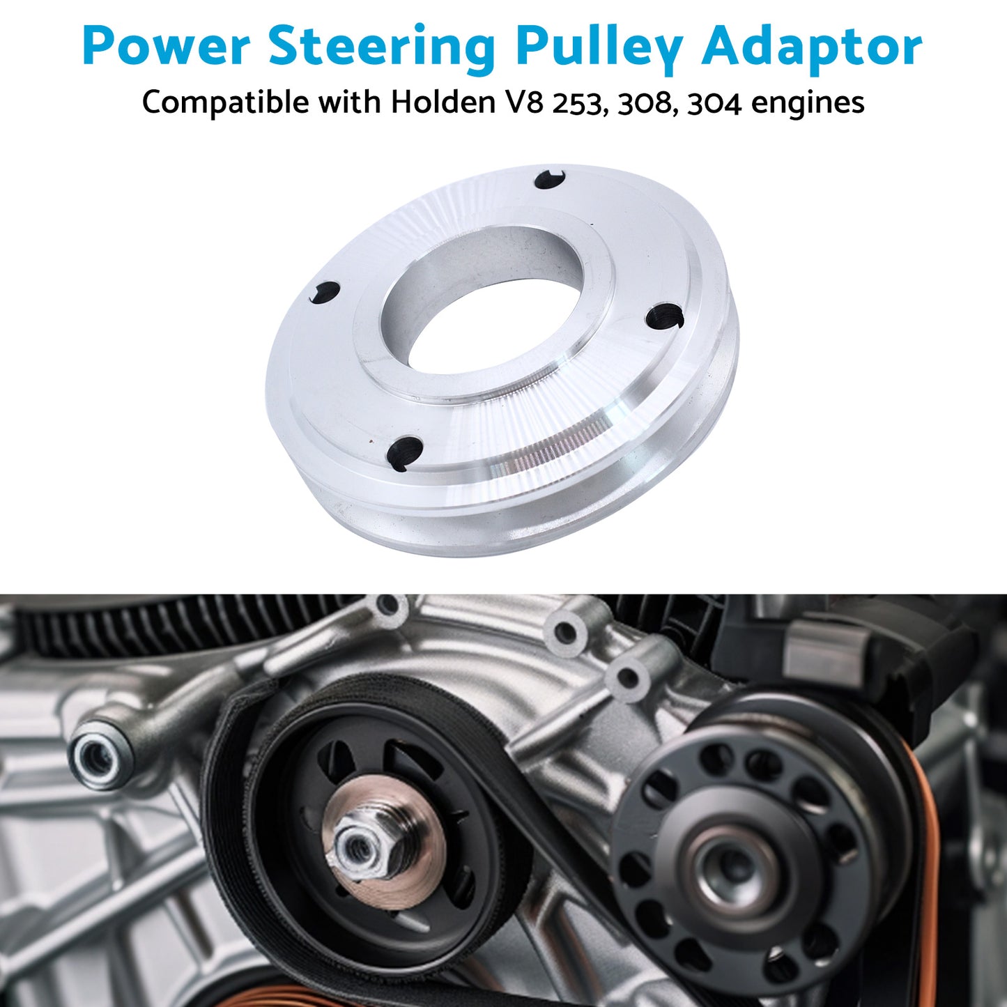 {{ Power Steering Gilmer Pulley Adaptor Suitable for Holden V8 253 304 308 }} - Buy Car Parts Online at {{ Kaka Auto Parts }}.