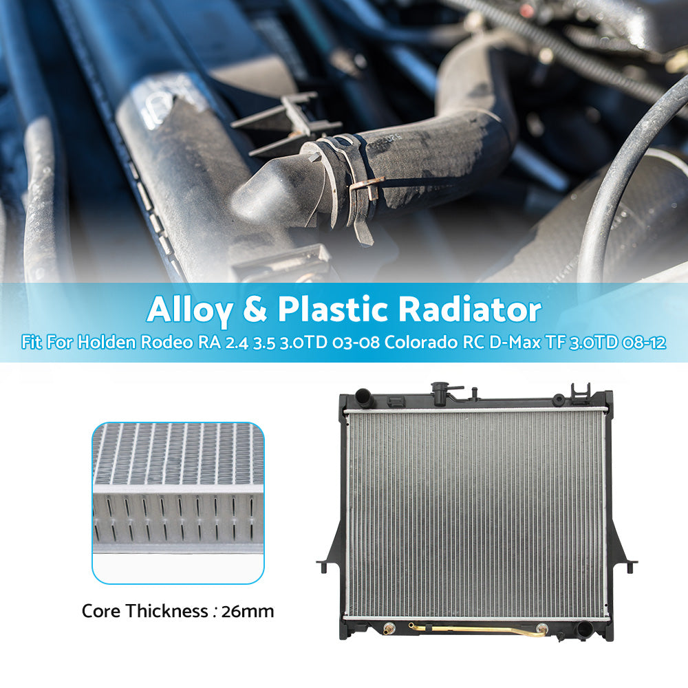 {{ RADIATOR for HOLDEN RODEO RA 3. 5L 3. 0TD COLORADO RC 3. 0TD D-MAX 3. 0 2007-2012 }} - Buy Car Parts Online at {{ Kaka Auto Parts }}.