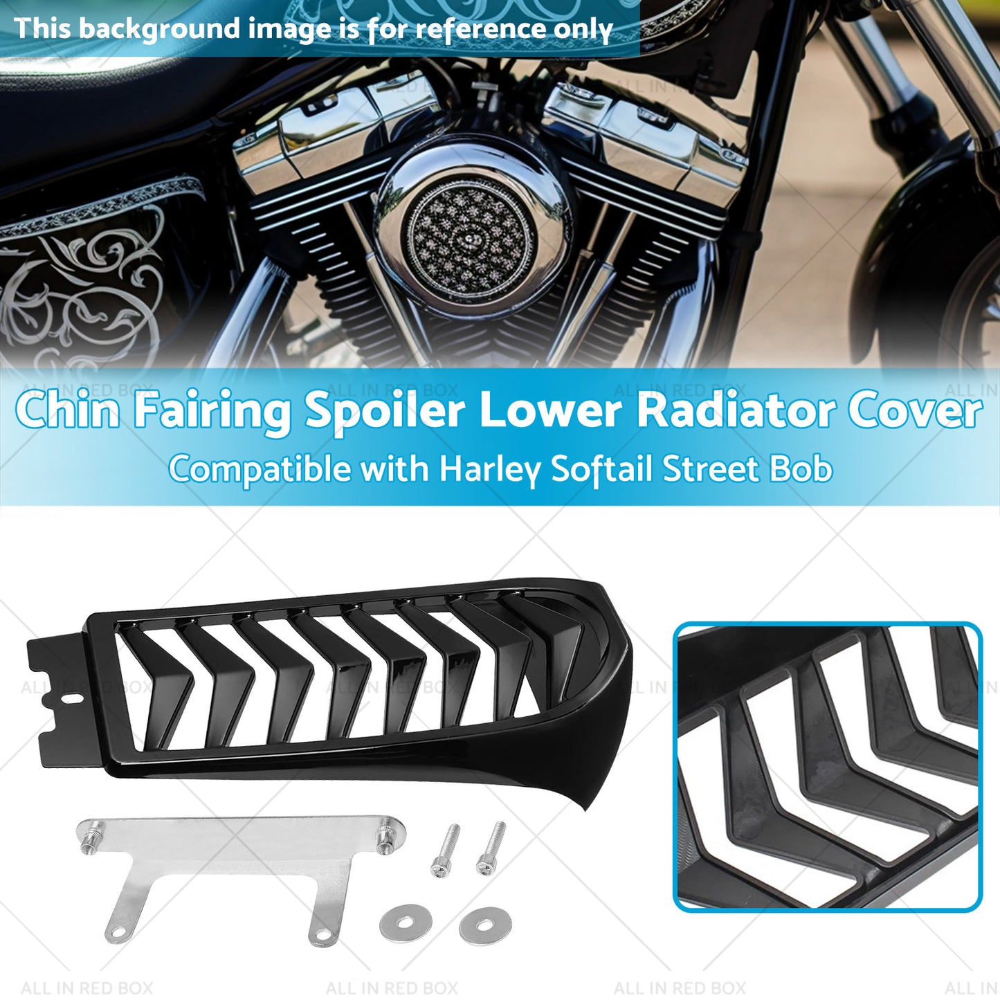 {{ Chin Fairing Spoiler Lower Radiator Cover Suitable for Harley Softail Fat Bob }} - Buy Car Parts Online at {{ Kaka Auto Parts }}.