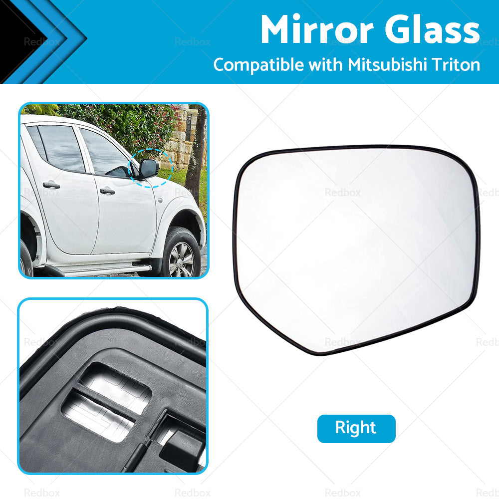 {{ FRONT RIGHT SIDE MIRROR GLASS W BACK PLATE SUITABLE FOR MITSUBISHI TRITON 06-15 }} - Buy Car Parts Online at {{ Kaka Auto Parts }}.