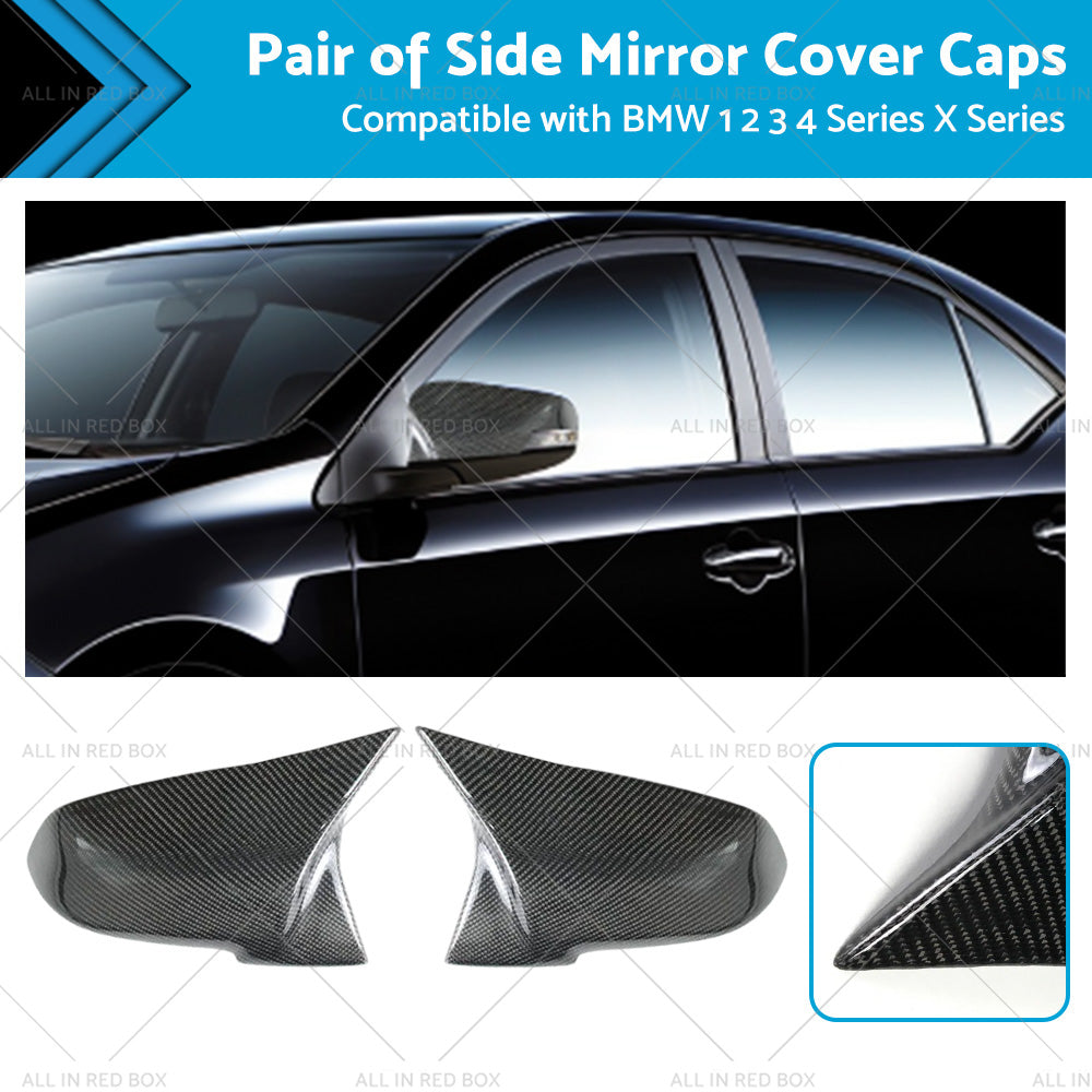{{ Carbon Fibre Side Mirror Cover Caps Suitable for BMW F20 F21 F22 Series 1 2 3 4 }} - Buy Car Parts Online at {{ Kaka Auto Parts }}.