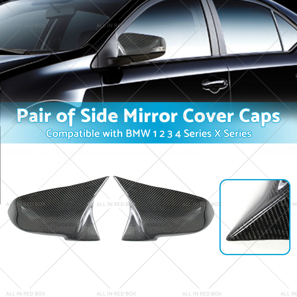 {{ Carbon Fibre Side Mirror Cover Caps Suitable for BMW F20 F21 F22 Series 1 2 3 4 }} - Buy Car Parts Online at {{ Kaka Auto Parts }}.