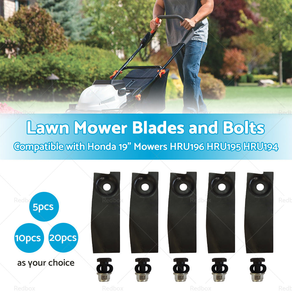 5/10/20x Lawn Mower Blades and Bolts For Honda19 Mowers HRU196 HRU195 HRU194