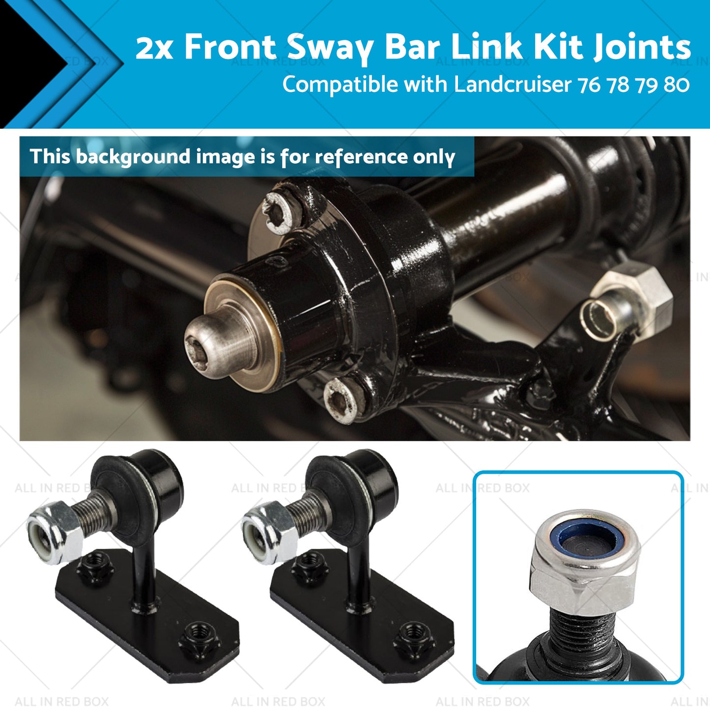 {{ 2x Front Sway Bar Link Kit Joints Suitable for Landcruiser 76 78 79 80 92-03 }} - Buy Car Parts Online at {{ Kaka Auto Parts }}.