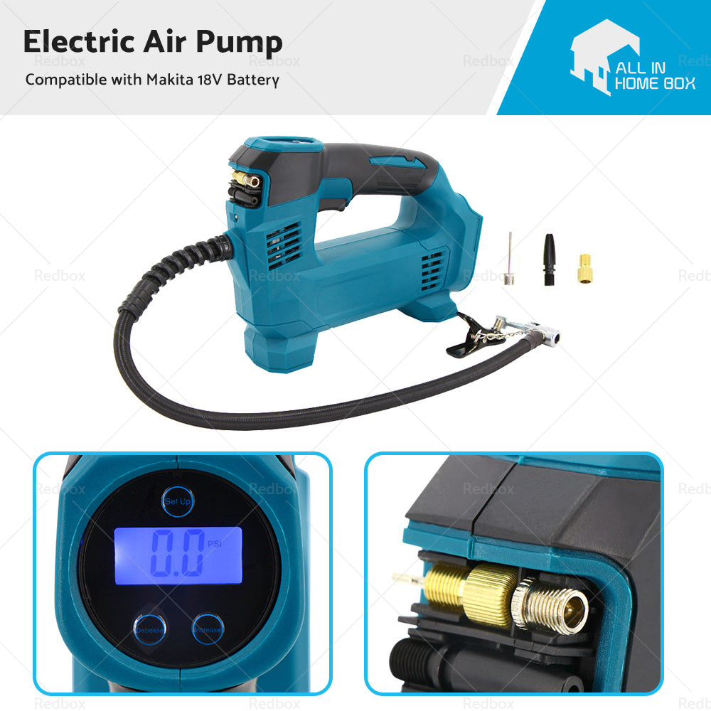 Cordless Digital Tyre LED Inflator Pump Tool Suitable For Makita 18V Battery