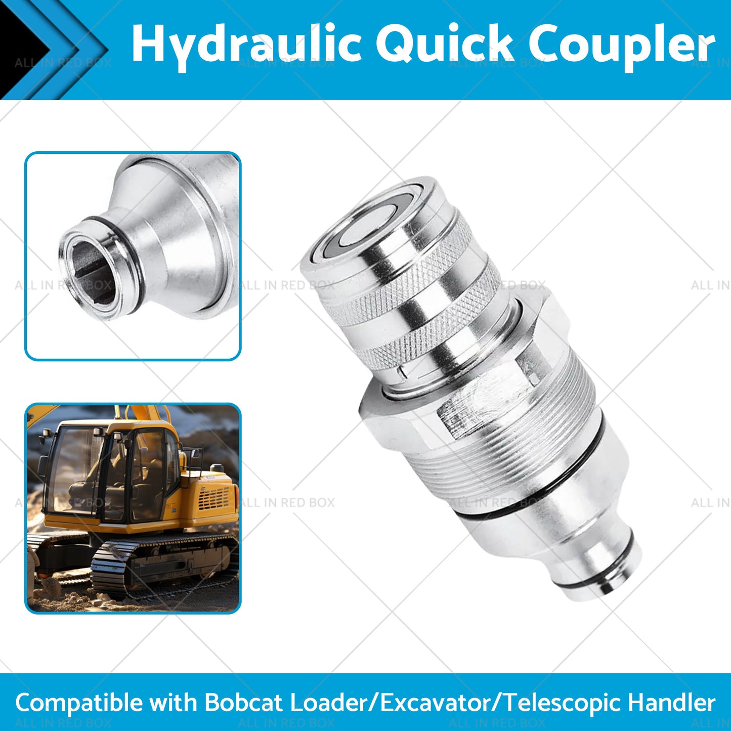 {{ Suitable For Bobcat Female Hydraulic Coupler Flat Faced Quick 7246802 FFH 48mm }} - Buy Car Parts Online at {{ Kaka Auto Parts }}.