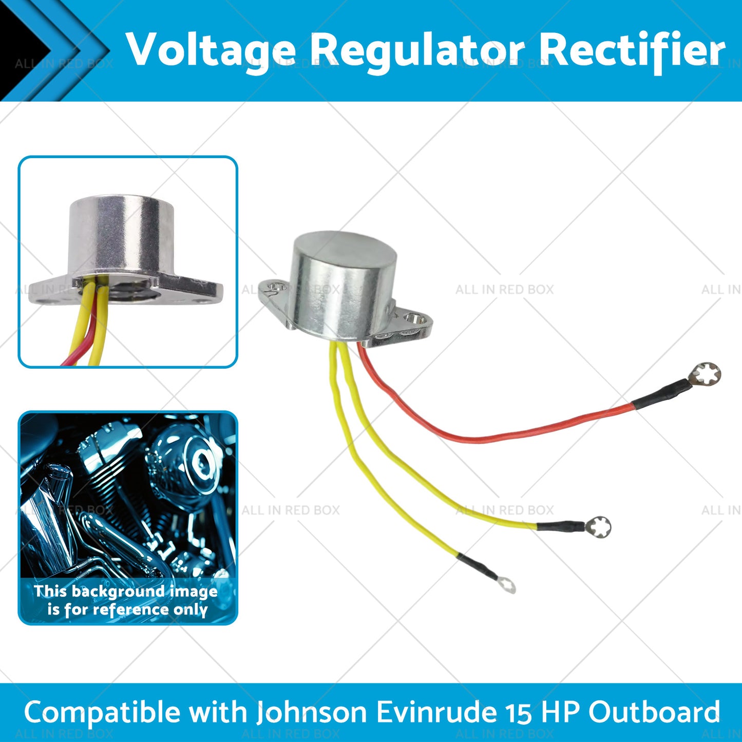 {{ Voltage Regulator Rectifier 3 Wire Suitable for Johnson Evinrude 15 HP Outboard }} - Buy Car Parts Online at {{ Kaka Auto Parts }}.