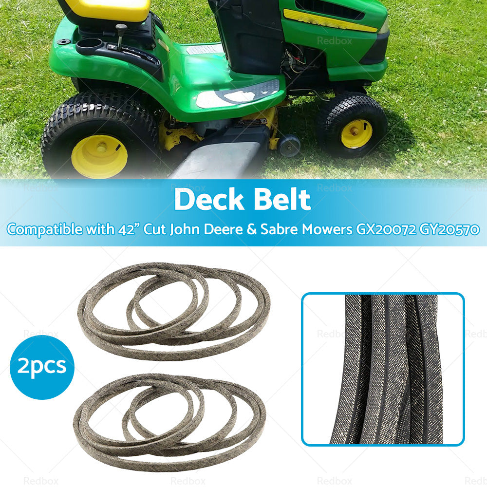 2pcs Deck Belt Suitable For 42 inch Cut John Deere and Sabre Mowers GX20072 GY20570