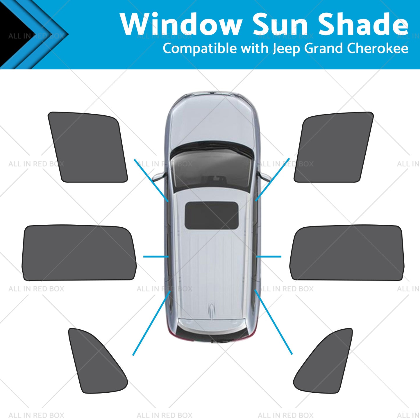 {{ Front Rear Port Window Magnetic Mesh Sun Shade Suitable for Jeep Grand Cherokee }} - Buy Car Parts Online at {{ Kaka Auto Parts }}.