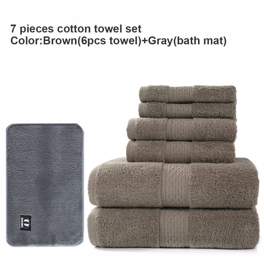 100% Premium Egyptian Cotton Towel Set Soft Bath Face Washer Hand 7pcs Set