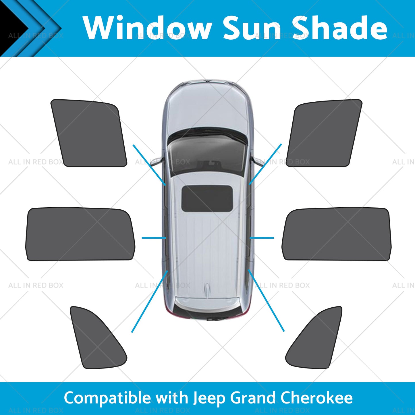 {{ Front Rear Port Window Magnetic Mesh Sun Shade Suitable for Jeep Grand Cherokee }} - Buy Car Parts Online at {{ Kaka Auto Parts }}.