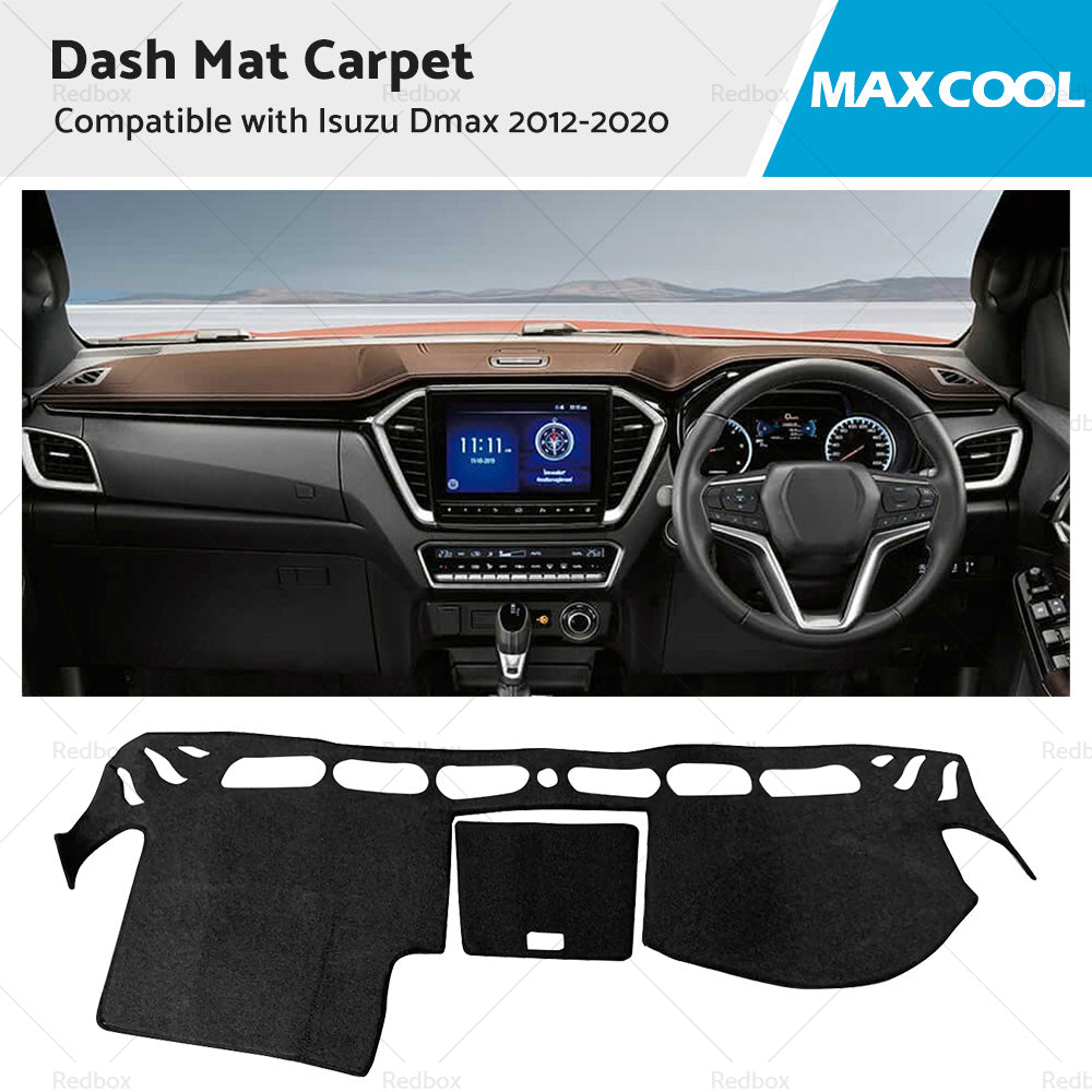 {{ Black Dash Mat Sun Cover Suitable For Isuzu Dmax 2012-2020 with Centre Lid }} - Buy Car Parts Online at {{ Kaka Auto Parts }}.
