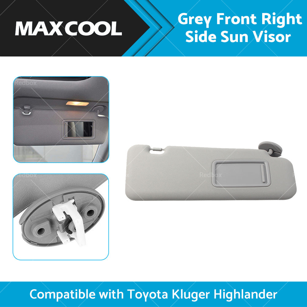 Right Side Gray Sun Visor Suitable For Toyota Kluger 2008-13 W or Vanity Light