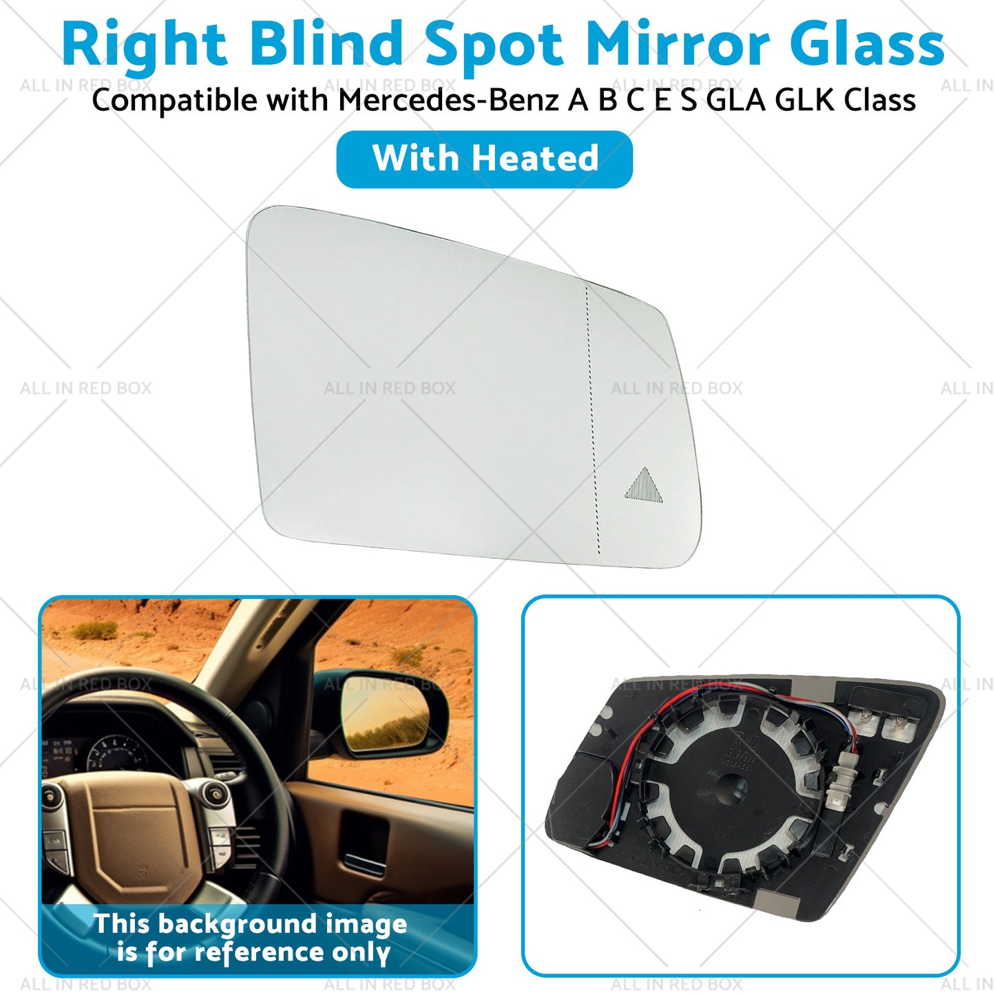 {{ Right Blind Spot Mirror Glass Suitablefor Mercedes-Benz ABCES GLA GLK Class W204 }} - Buy Car Parts Online at {{ Kaka Auto Parts }}.