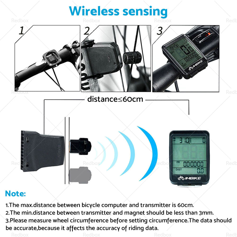 {{ Wireless Cycling Bike Bicycle LCD Cycle Speedometer Computer Odometer Waterproof }} - Buy Car Parts Online at {{ Kaka Auto Parts }}.