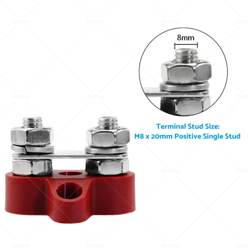{{ 2x 5 or 16 inch M8+M8 Bus Bar Terminal Blocks Negative Positive Distribution Stud }} - Buy Car Parts Online at {{ Kaka Auto Parts }}.